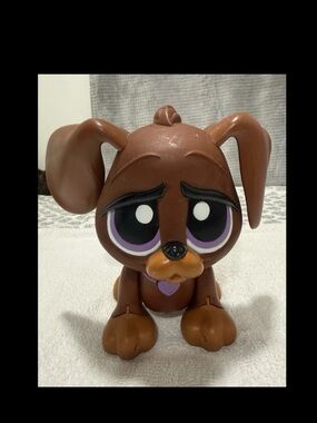 Brown Puppy Dog Toy with Purple Eyes - Unbranded